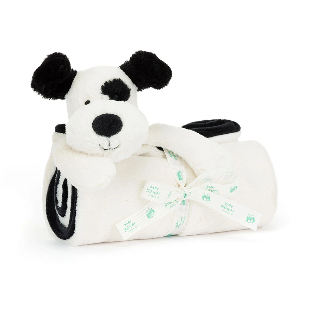 Bashful Rufferty Black & Cream Puppy Blankie